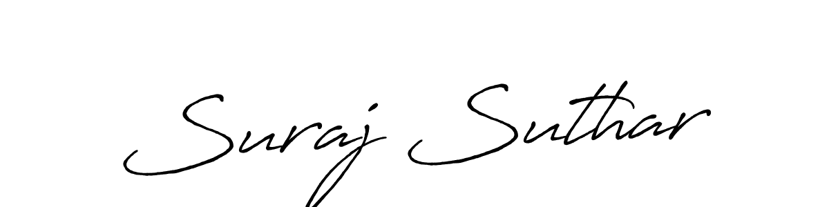 Design your own signature with our free online signature maker. With this signature software, you can create a handwritten (Antro_Vectra_Bolder) signature for name Suraj Suthar. Suraj Suthar signature style 7 images and pictures png