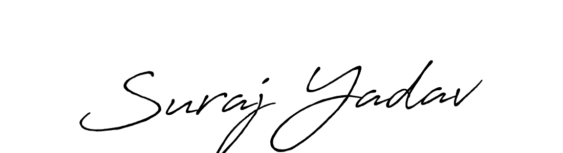 How to make Suraj Yadav name signature. Use Antro_Vectra_Bolder style for creating short signs online. This is the latest handwritten sign. Suraj Yadav signature style 7 images and pictures png