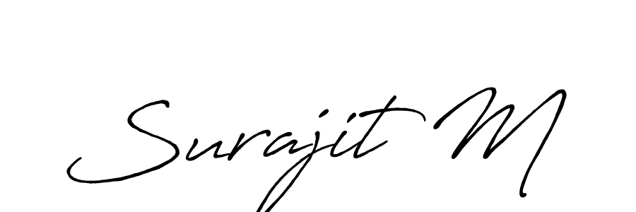 Surajit M stylish signature style. Best Handwritten Sign (Antro_Vectra_Bolder) for my name. Handwritten Signature Collection Ideas for my name Surajit M. Surajit M signature style 7 images and pictures png