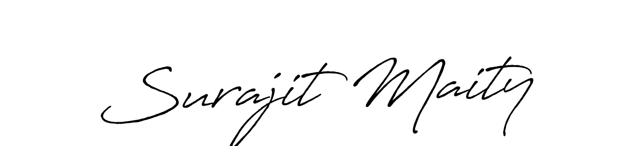 How to make Surajit Maity name signature. Use Antro_Vectra_Bolder style for creating short signs online. This is the latest handwritten sign. Surajit Maity signature style 7 images and pictures png