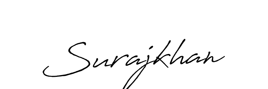 How to make Surajkhan signature? Antro_Vectra_Bolder is a professional autograph style. Create handwritten signature for Surajkhan name. Surajkhan signature style 7 images and pictures png