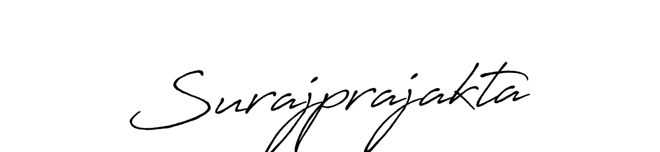 Make a beautiful signature design for name Surajprajakta. With this signature (Antro_Vectra_Bolder) style, you can create a handwritten signature for free. Surajprajakta signature style 7 images and pictures png