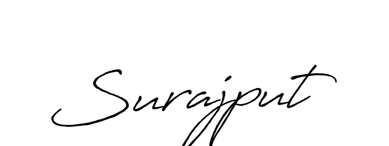 How to make Surajput name signature. Use Antro_Vectra_Bolder style for creating short signs online. This is the latest handwritten sign. Surajput signature style 7 images and pictures png