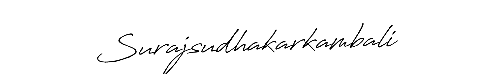 Antro_Vectra_Bolder is a professional signature style that is perfect for those who want to add a touch of class to their signature. It is also a great choice for those who want to make their signature more unique. Get Surajsudhakarkambali name to fancy signature for free. Surajsudhakarkambali signature style 7 images and pictures png