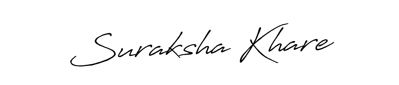 How to make Suraksha Khare name signature. Use Antro_Vectra_Bolder style for creating short signs online. This is the latest handwritten sign. Suraksha Khare signature style 7 images and pictures png