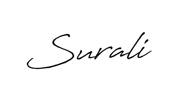Also You can easily find your signature by using the search form. We will create Surali name handwritten signature images for you free of cost using Antro_Vectra_Bolder sign style. Surali signature style 7 images and pictures png