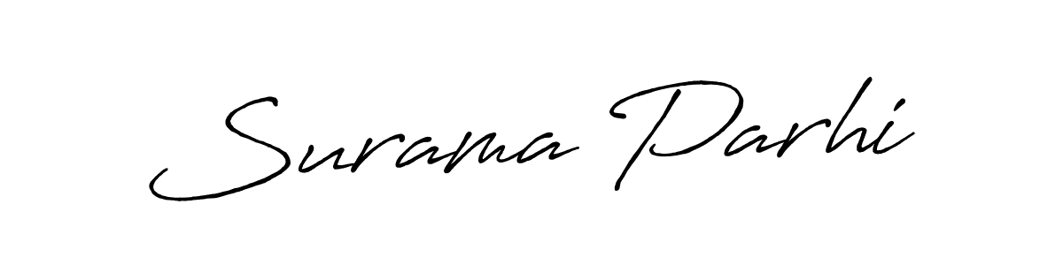 Use a signature maker to create a handwritten signature online. With this signature software, you can design (Antro_Vectra_Bolder) your own signature for name Surama Parhi. Surama Parhi signature style 7 images and pictures png