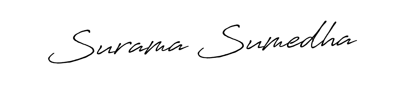 How to make Surama Sumedha name signature. Use Antro_Vectra_Bolder style for creating short signs online. This is the latest handwritten sign. Surama Sumedha signature style 7 images and pictures png