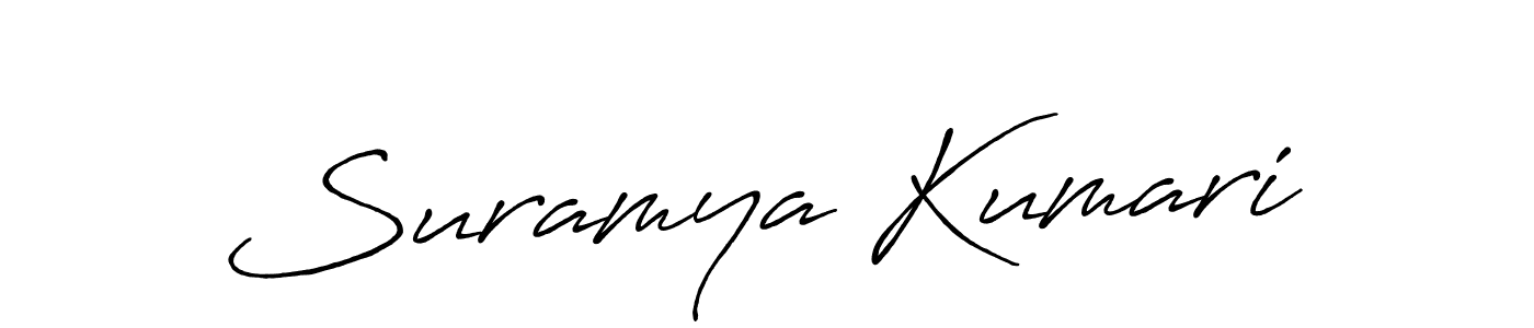 How to make Suramya Kumari name signature. Use Antro_Vectra_Bolder style for creating short signs online. This is the latest handwritten sign. Suramya Kumari signature style 7 images and pictures png