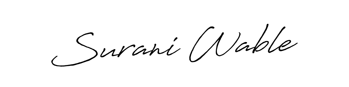Antro_Vectra_Bolder is a professional signature style that is perfect for those who want to add a touch of class to their signature. It is also a great choice for those who want to make their signature more unique. Get Surani Wable name to fancy signature for free. Surani Wable signature style 7 images and pictures png