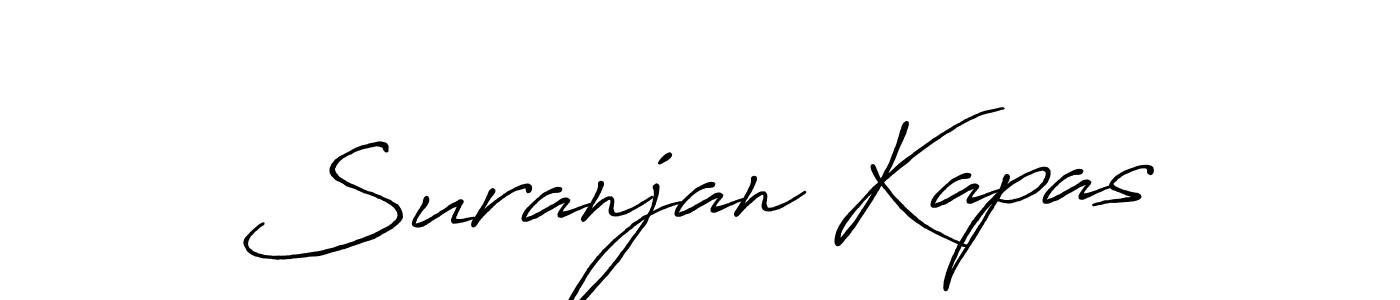 Make a beautiful signature design for name Suranjan Kapas. With this signature (Antro_Vectra_Bolder) style, you can create a handwritten signature for free. Suranjan Kapas signature style 7 images and pictures png