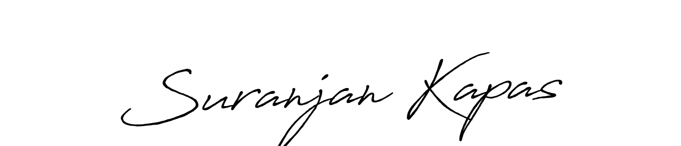 Make a beautiful signature design for name Suranjan Kapas. With this signature (Antro_Vectra_Bolder) style, you can create a handwritten signature for free. Suranjan Kapas signature style 7 images and pictures png