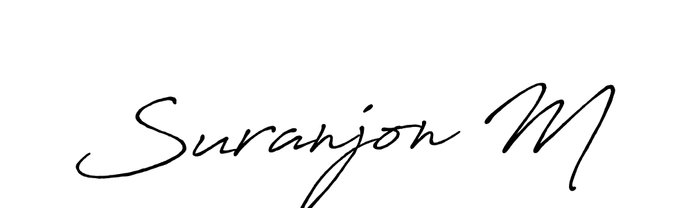 Also we have Suranjon M name is the best signature style. Create professional handwritten signature collection using Antro_Vectra_Bolder autograph style. Suranjon M signature style 7 images and pictures png