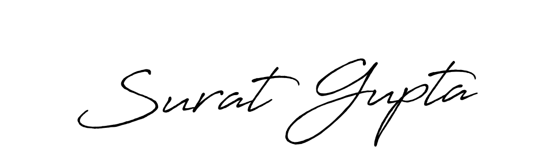 Make a beautiful signature design for name Surat Gupta. With this signature (Antro_Vectra_Bolder) style, you can create a handwritten signature for free. Surat Gupta signature style 7 images and pictures png