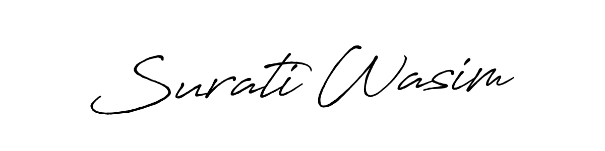 Also we have Surati Wasim name is the best signature style. Create professional handwritten signature collection using Antro_Vectra_Bolder autograph style. Surati Wasim signature style 7 images and pictures png