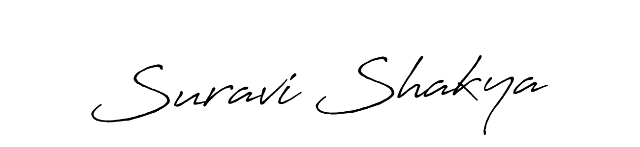 Make a beautiful signature design for name Suravi Shakya. With this signature (Antro_Vectra_Bolder) style, you can create a handwritten signature for free. Suravi Shakya signature style 7 images and pictures png