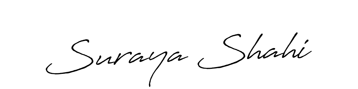 Create a beautiful signature design for name Suraya Shahi. With this signature (Antro_Vectra_Bolder) fonts, you can make a handwritten signature for free. Suraya Shahi signature style 7 images and pictures png