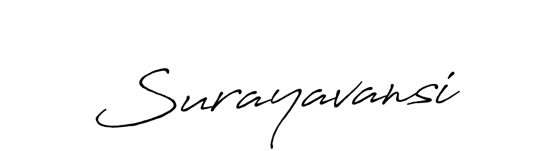 How to make Surayavansi name signature. Use Antro_Vectra_Bolder style for creating short signs online. This is the latest handwritten sign. Surayavansi signature style 7 images and pictures png