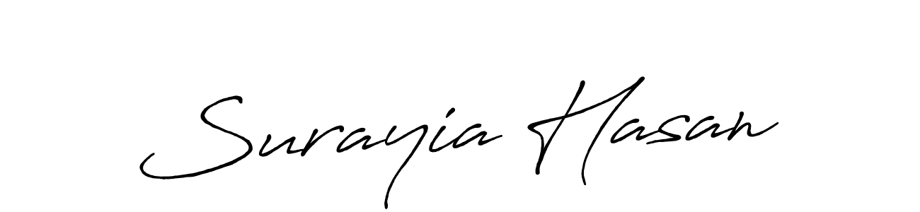 Make a beautiful signature design for name Surayia Hasan. With this signature (Antro_Vectra_Bolder) style, you can create a handwritten signature for free. Surayia Hasan signature style 7 images and pictures png