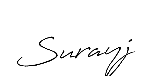 How to make Surayj name signature. Use Antro_Vectra_Bolder style for creating short signs online. This is the latest handwritten sign. Surayj signature style 7 images and pictures png