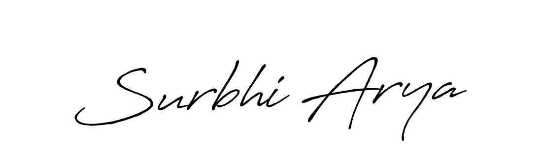 Make a beautiful signature design for name Surbhi Arya. With this signature (Antro_Vectra_Bolder) style, you can create a handwritten signature for free. Surbhi Arya signature style 7 images and pictures png
