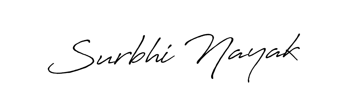 Create a beautiful signature design for name Surbhi Nayak. With this signature (Antro_Vectra_Bolder) fonts, you can make a handwritten signature for free. Surbhi Nayak signature style 7 images and pictures png