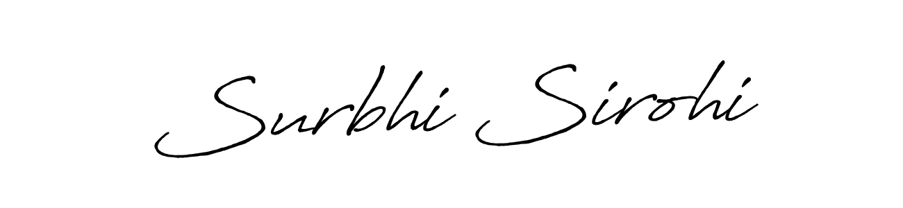 Make a beautiful signature design for name Surbhi Sirohi. With this signature (Antro_Vectra_Bolder) style, you can create a handwritten signature for free. Surbhi Sirohi signature style 7 images and pictures png