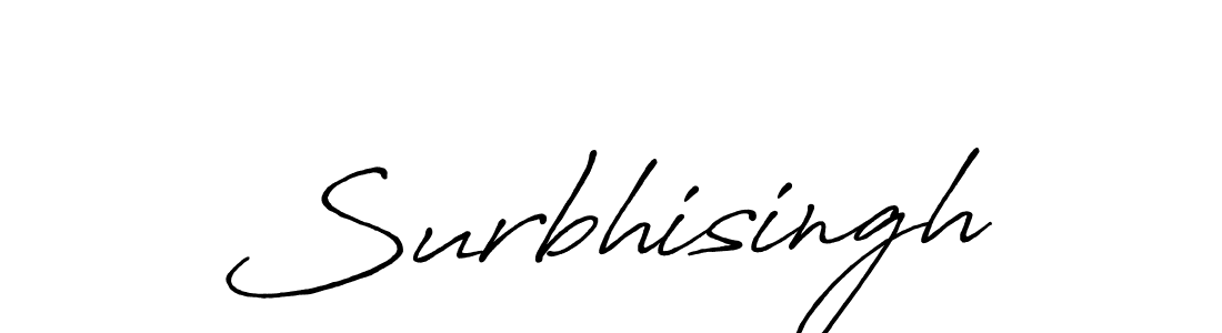 Create a beautiful signature design for name Surbhisingh. With this signature (Antro_Vectra_Bolder) fonts, you can make a handwritten signature for free. Surbhisingh signature style 7 images and pictures png