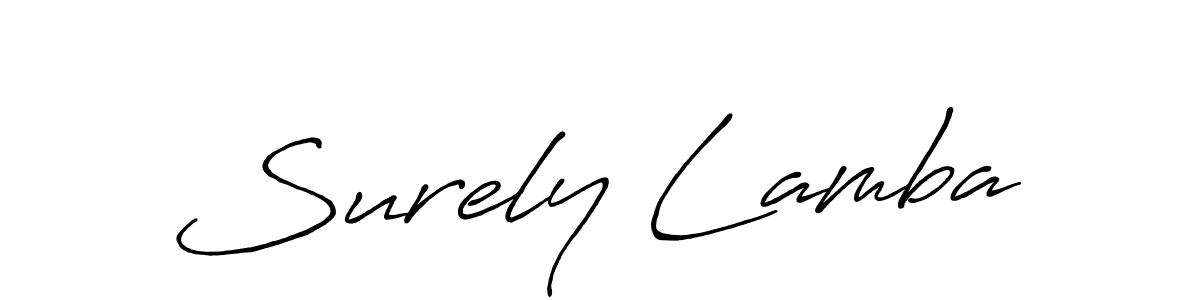 Surely Lamba stylish signature style. Best Handwritten Sign (Antro_Vectra_Bolder) for my name. Handwritten Signature Collection Ideas for my name Surely Lamba. Surely Lamba signature style 7 images and pictures png