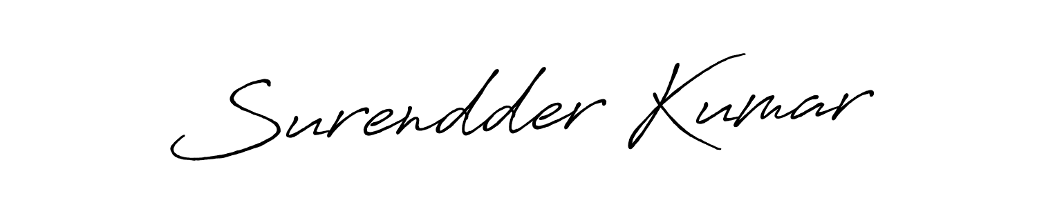 It looks lik you need a new signature style for name Surendder Kumar. Design unique handwritten (Antro_Vectra_Bolder) signature with our free signature maker in just a few clicks. Surendder Kumar signature style 7 images and pictures png