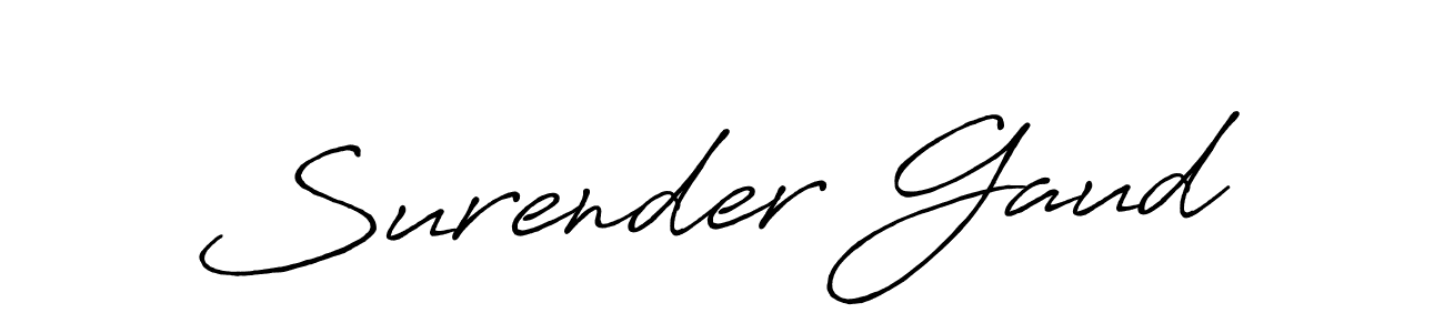 Surender Gaud stylish signature style. Best Handwritten Sign (Antro_Vectra_Bolder) for my name. Handwritten Signature Collection Ideas for my name Surender Gaud. Surender Gaud signature style 7 images and pictures png