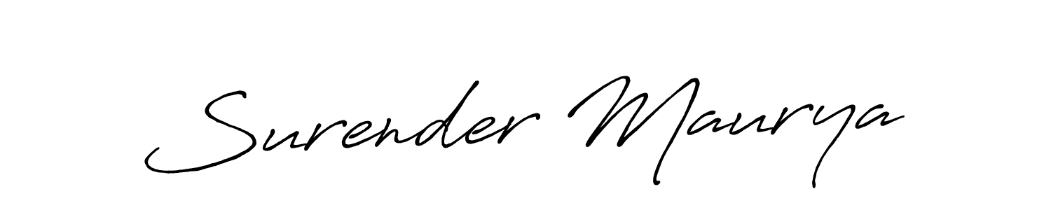 Create a beautiful signature design for name Surender Maurya. With this signature (Antro_Vectra_Bolder) fonts, you can make a handwritten signature for free. Surender Maurya signature style 7 images and pictures png