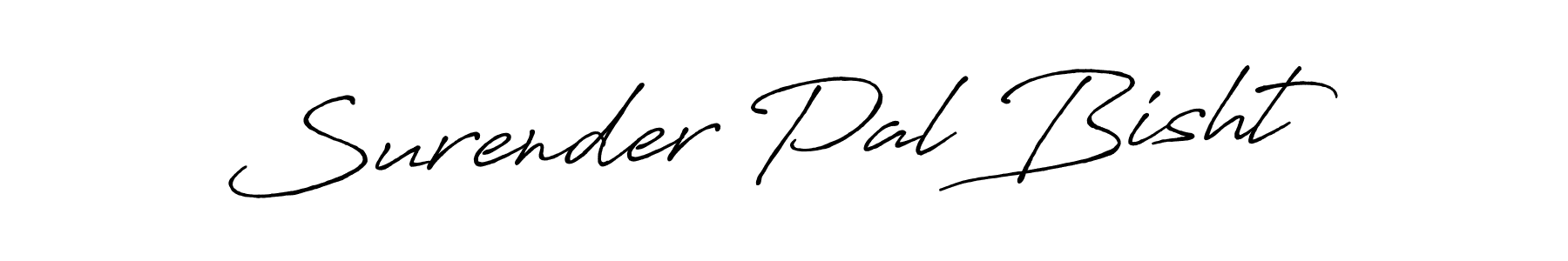 Create a beautiful signature design for name Surender Pal Bisht. With this signature (Antro_Vectra_Bolder) fonts, you can make a handwritten signature for free. Surender Pal Bisht signature style 7 images and pictures png