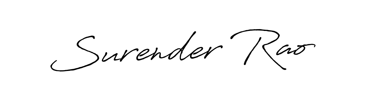 Also You can easily find your signature by using the search form. We will create Surender Rao name handwritten signature images for you free of cost using Antro_Vectra_Bolder sign style. Surender Rao signature style 7 images and pictures png