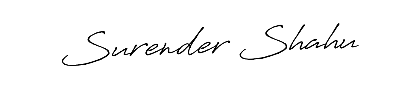 How to make Surender Shahu name signature. Use Antro_Vectra_Bolder style for creating short signs online. This is the latest handwritten sign. Surender Shahu signature style 7 images and pictures png