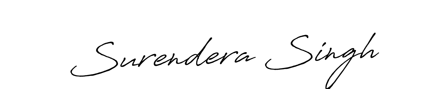 This is the best signature style for the Surendera Singh name. Also you like these signature font (Antro_Vectra_Bolder). Mix name signature. Surendera Singh signature style 7 images and pictures png