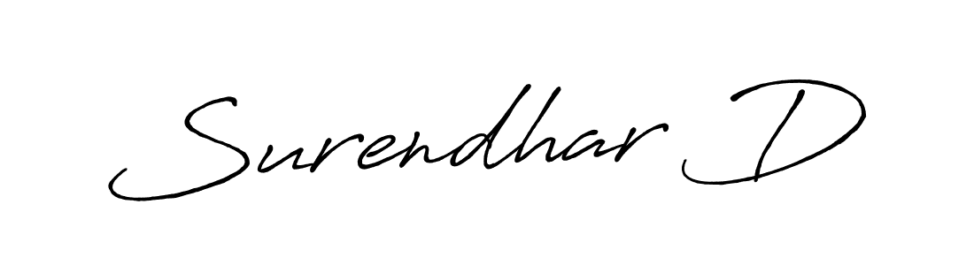 How to make Surendhar D name signature. Use Antro_Vectra_Bolder style for creating short signs online. This is the latest handwritten sign. Surendhar D signature style 7 images and pictures png