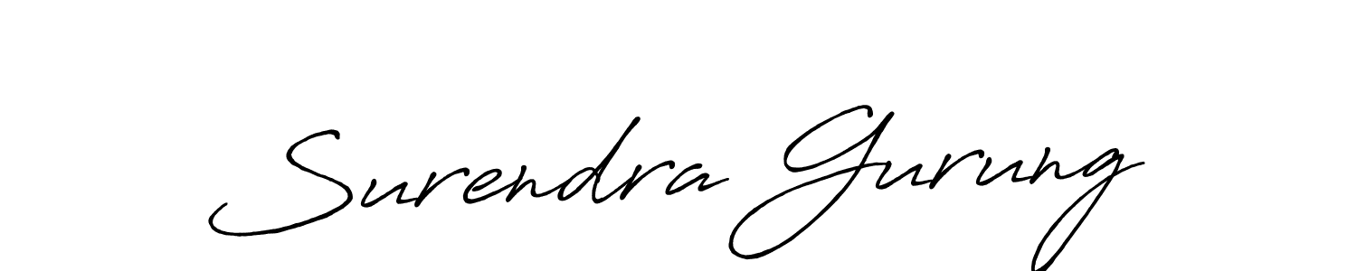 How to make Surendra Gurung signature? Antro_Vectra_Bolder is a professional autograph style. Create handwritten signature for Surendra Gurung name. Surendra Gurung signature style 7 images and pictures png