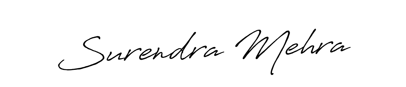 Make a beautiful signature design for name Surendra Mehra. With this signature (Antro_Vectra_Bolder) style, you can create a handwritten signature for free. Surendra Mehra signature style 7 images and pictures png