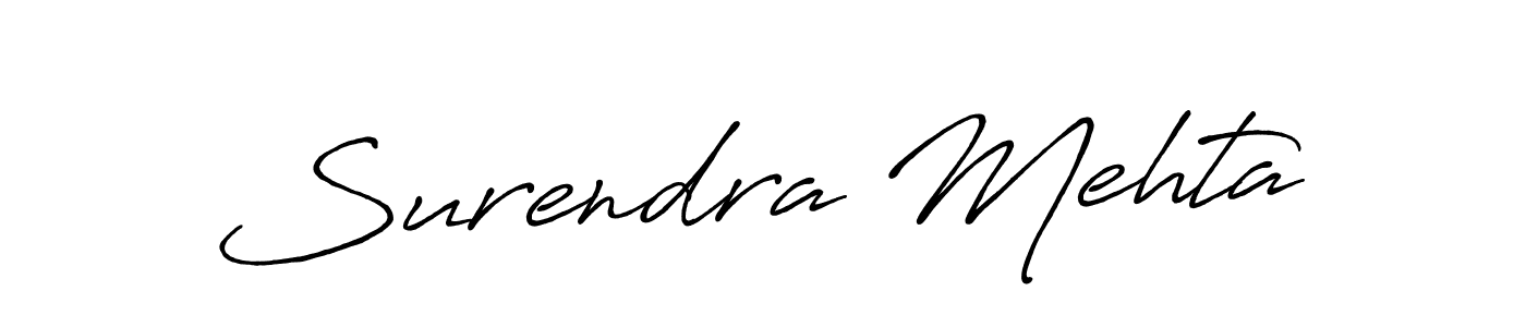 The best way (Antro_Vectra_Bolder) to make a short signature is to pick only two or three words in your name. The name Surendra Mehta include a total of six letters. For converting this name. Surendra Mehta signature style 7 images and pictures png