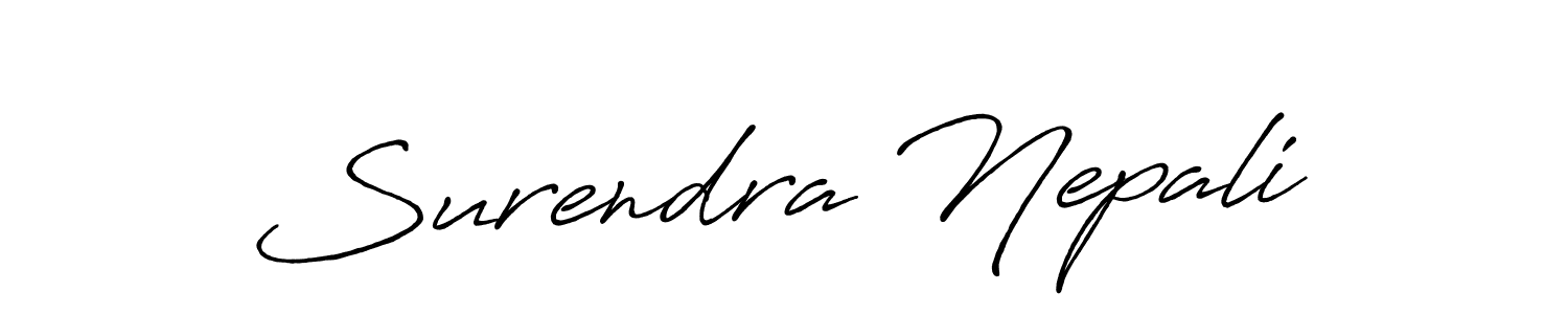 Surendra Nepali stylish signature style. Best Handwritten Sign (Antro_Vectra_Bolder) for my name. Handwritten Signature Collection Ideas for my name Surendra Nepali. Surendra Nepali signature style 7 images and pictures png