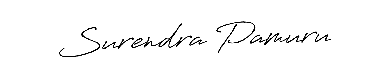 Also we have Surendra Pamuru name is the best signature style. Create professional handwritten signature collection using Antro_Vectra_Bolder autograph style. Surendra Pamuru signature style 7 images and pictures png