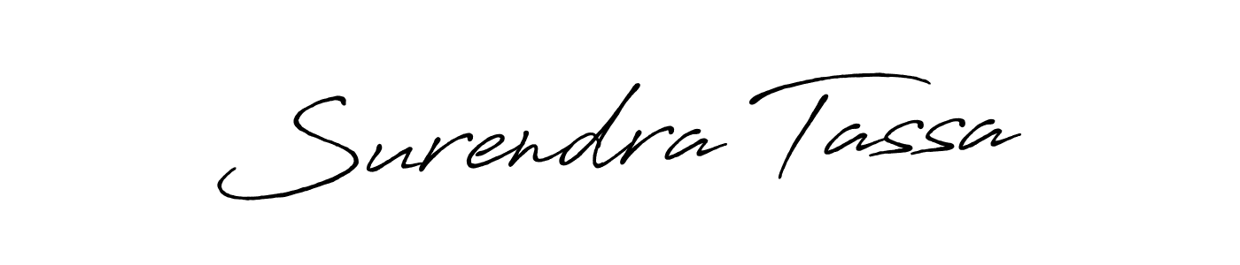 Surendra Tassa stylish signature style. Best Handwritten Sign (Antro_Vectra_Bolder) for my name. Handwritten Signature Collection Ideas for my name Surendra Tassa. Surendra Tassa signature style 7 images and pictures png