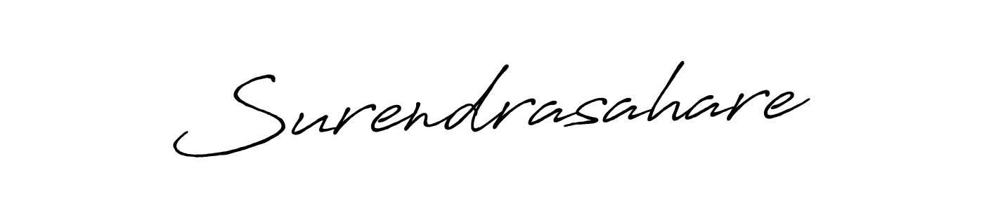 if you are searching for the best signature style for your name Surendrasahare. so please give up your signature search. here we have designed multiple signature styles  using Antro_Vectra_Bolder. Surendrasahare signature style 7 images and pictures png