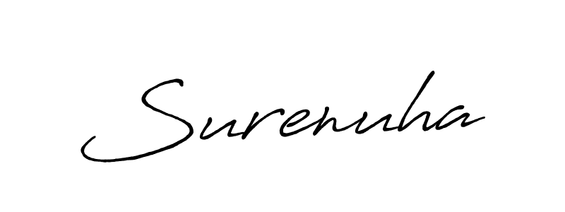 Make a beautiful signature design for name Surenuha. With this signature (Antro_Vectra_Bolder) style, you can create a handwritten signature for free. Surenuha signature style 7 images and pictures png