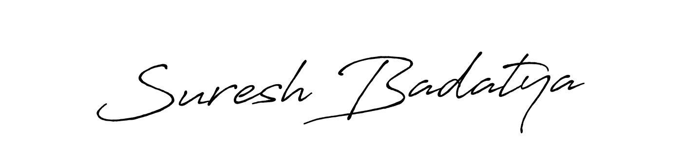 Make a beautiful signature design for name Suresh Badatya. With this signature (Antro_Vectra_Bolder) style, you can create a handwritten signature for free. Suresh Badatya signature style 7 images and pictures png