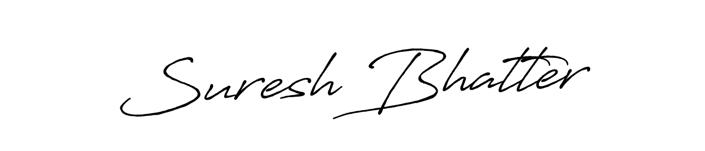 Make a beautiful signature design for name Suresh Bhatter. With this signature (Antro_Vectra_Bolder) style, you can create a handwritten signature for free. Suresh Bhatter signature style 7 images and pictures png