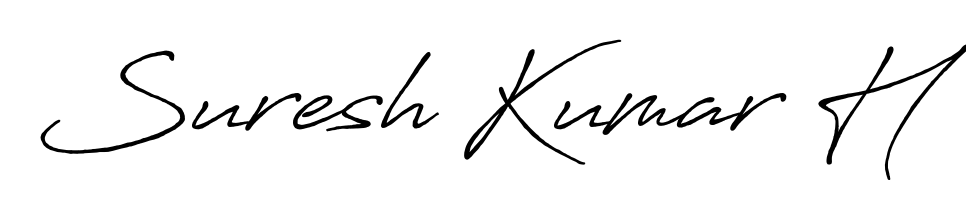 Express your personality with a custom Suresh Kumar H signature crafted with Antro_Vectra_Bolder typography. Free transparent PNG download available. Suresh Kumar H signature style 7 images and pictures png
