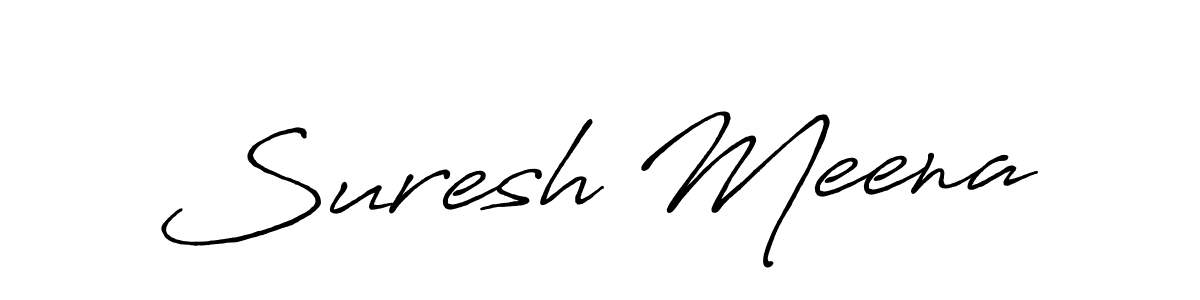 The best way (Antro_Vectra_Bolder) to make a short signature is to pick only two or three words in your name. The name Suresh Meena include a total of six letters. For converting this name. Suresh Meena signature style 7 images and pictures png