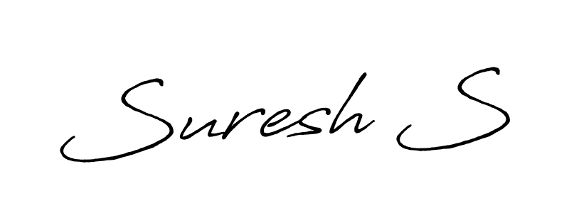 Similarly Antro_Vectra_Bolder is the best handwritten signature design. Signature creator online .You can use it as an online autograph creator for name Suresh S. Suresh S signature style 7 images and pictures png